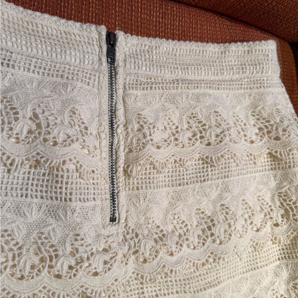 American Eagle Outfitters Cream Crochet Lace Mini Skirt - Picture 6 of 7
